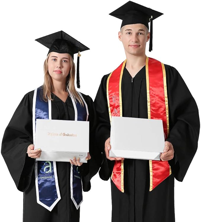 GraduationMall 8.5"x11" Smooth Padded Diploma Cover Certificate Holder White,1-Pack