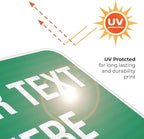 Personalized Custom Green Background Customize for Office, Business, Workplace, Home, Airbnb, Delivery Sign, 12x18 Inches, 3M EGP Reflective .063 Aluminum, Fade Resistant, Made in USA by Sigo Signs