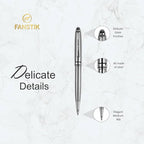 FANSTIK Customized BallPoint pen with name (MADE IN USA), stainless steel, Silver, luxury engraved pen personalized for men and for women. (BallPoint Silver)
