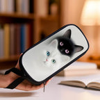 HiGaits Pencil Case for Boys,Multi-Slot Large Capacity Pencil Pouch with Soft Zipper, Durable Pen Box Twin Cats