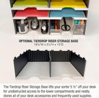 Ultimate Office TierDrop Literature Organizer/Forms Mailroom Classroom Sorter, 10-Compartments with Optional Add-On Tiers for Easy Expansion, Gray w/Black…