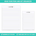 321Done To Do List Notepad, Made in USA - 5.5x8.5, Simple Checklist, Cute Modern Design for Organizing, Planning, College Ruled, Thick Heavy Paper - 50 Sheets