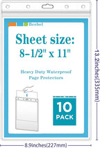 Beebel 10 Pack Job Ticket Holders 8 1/2" x 11" Waterproof Zip Page Protectors Heavy Duty Dry Erase Document Storage Shop Ticket Holders (Clear-Vertical)