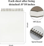 8" x 10" Sketch Book, 100 Sheets Hardcover Sketchbook, 68 lb/100gsm Drawing Paper for Adults, Spiral Bound Sketch Pad, Art Paper for Drawing and Painting for Art Supplies for College Students.
