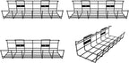 Under Desk Cable Management- 4 Pack Cord Organizer. Metal Wire Cable Management Tray for Office, Studio and Home. Super Sturdy Under Table Cable Managements - Black Cable Organizer