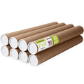 3" x 24" Reinforced Kraft Paper Mailing Tubes, Pack of 8 Tubes with 2 Caps Each – USPS Approved Poster Tube – Made in USA Cardboard Tube for Shipping and Storing Posters, Prints, Artwork, or Documents