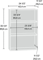 Sauder Beginnings 3-Shelf Bookcase, Bookshelf with Adjustable Storage Shelves, in Brook Cherry finish