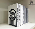 Weudes Hummingbird Book Ends, Metal Bookends for Shelves Decorative, Book Stopper for Heavy Books, Bookends for Home, Office, Library, School Use (Black)