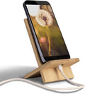 Healfyya Bamboo Tablet Holder - Adjustable Folding iPad Stand with Charge Port for Desk or Cooking