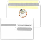 NextDayLabels - W-2 4-Up Employee Tax Forms, & Envelopes Instructions on Back" for 2025 (Pack of 500 Self Seal Envelopes)