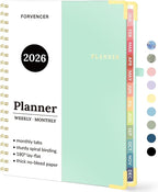 2026 Planner, Forvencer Calendar Planner Weekly and Monthly, Jan 2026-Dec 2026, 8.5" X 11", Hardcover Agenda Book, Daily Journal Organizer with Inner Pocket, Notebook for Office School, A4, Mint Green
