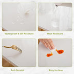 Eisdroma 36 x 84 Inch Clear Table Cover Protector, Clear Table Protector for Dining Room Table, 1.5mm Plastic Table Cover, Waterproof Table Pad for Kitchen, Office