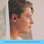 Hush Hoops Ear Plugs, Ultra-Soft Reusable Silicone Plugs with Horseshoe Shape for Comfort, Designed for Sleep and Sound Suppression, 17dB (NRR) Noise Reduction Rating, Black, 1 Pair with Travel Case