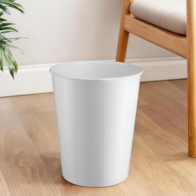 Monarch Abode Metal Bathroom Trash Can – Waste Basket for Bedroom, Office Desk, & Dorm, Handcrafted, Durable Decorative White Small Trash Can Bathroom Garbage Bin Wastebasket