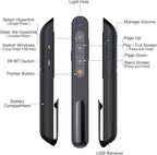 Presentation Clicker Compatible with Bluetooth and RF 2.4GHz Dual Modes Red Light, Wireless Presenter Remote Control for Powerpoint Presentations Pointer Slide Clicker for Mac Computer Powered by AAA