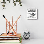 WUZYOU Workplace Wooden Block Sign Not My Problem Quote 5x5x1 INCH Sign, Office Humor Decor, Funny Desk Gift