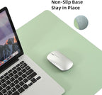 Wolaile PU Leather Desk Pad,36x17 in Large Computer Desk Mat,Waterproof Non-Slip Desk Blotter Protector,Light Green Big Keyboard Mouse Pad
