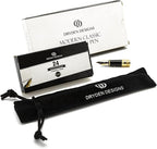 Dryden Designs Fountain Pen - Medium and Fine Nibs | Includes 24 Ink Cartridges and Ink Refill Converter | Calligraphy Pen, Consistent Writing, Smooth Look - Intense Black.