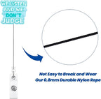 We Listen and We Don't Judge Funny Office Badge Reel | Retractable ID Card Badge Holder | Name Work Badge Clip for RN LPN CNA MA ER Night Shift Nurse Nursing Student Doctor Teacher | Coworker Gifts