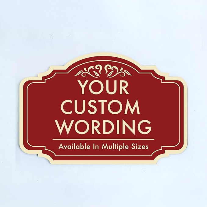 Custom Decorative Outdoor Metal Sign - Personalized Aluminum Driveway Sign, Waterproof, Made in USA - Design 2 Red Brick 42x28 In