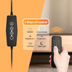 iFalarila Reading Light with Remote, LED Desk Lamp Clip on [1H Timer & Nightlight] RA>95 Dimmable Flexible Gooseneck, Reading Lamp with Clamp for Table - 3.5'' (Adapter Included)