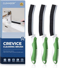 Cleangor Crevice Cleaning Brushes, Scrub Brush for Hard to Reach Small Space, Home Essentials, Cleaning Supplies, Cleaning Tools for Household Use, Bathroom, Shower, Kitchen, Toilet, Window (3, Green)
