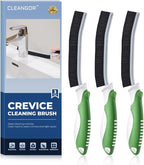 Cleangor Crevice Cleaning Brushes, Scrub Brush for Hard to Reach Small Space, Home Essentials, Cleaning Supplies, Cleaning Tools for Household Use, Bathroom, Shower, Kitchen, Toilet, Window (3, Green)