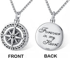 Compass Necklace for Women Men 925 Sterling Silver Pendant Urn Necklaces for Ashes Picture Locket Necklace Anchor Necklace Viking Necklace Crystals CZ Moonstone Abalone Shell Turquoise Compass Jewelry