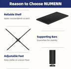 NUMENN Triple Wide 5 Tier Bookshelf, Rustic Industrial Style Bookcases and Bookshelves with 14 Open Display Shelves, Modern Tall Bookcase Furniture for Bedroom, Living Room and Home Office, Black