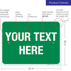 Personalized Custom Green Background Customize for Office, Business, Workplace, Home, Airbnb, Delivery Sign, 18x24 Inches, Rust Free .063 Aluminum, Fade Resistant, Made in USA by Sigo Signs