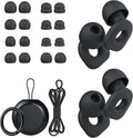 LOETRUY 2 Pairs of Ear Plugs for Sleeping,Reusable Hearing Protection Earplugs with 8 Pairs Ear Tips & One Connector Cord,Soft Ear Plugs for Noise Reduction,Concert,Musician & Work - 25dB-30dB
