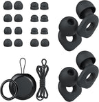 LOETRUY 2 Pairs of Ear Plugs for Sleeping,Reusable Hearing Protection Earplugs with 8 Pairs Ear Tips & One Connector Cord,Soft Ear Plugs for Noise Reduction,Concert,Musician & Work - 25dB-30dB
