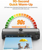 Laminator Machine with 20 A4 Laminating Pouches, Thermal and Cold Lamination Built in Cutter Quick Warm Up,9 Inch Portable Laminating Machine for Home Office School Use