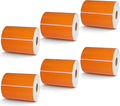 BETCKEY - 4" x 4" Shipping & Large Square Labels Compatible with Zebra & Rollo Label Printer,Premium Adhesive & Perforated[Orange, 6 Rolls, 2100 Labels]