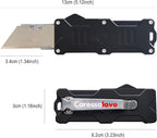 Caressolove Folding Utility Knife For Men, Double Action Auto Retractable Knife, EDC Self Retracting Box Cutter With Belt Clip, Assisted Opening Automatic Knife Push Button With 10pcs Extra Blades
