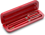 Executive Gift Shoppe | Roman Monogram Personalized Cherry Finish Fountain Pen and Ballpoint Pen Set