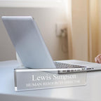 SignsByLITA Personalized Acrylic Desk Name Plate 2" x 10" - Office Desk Accessories Décor