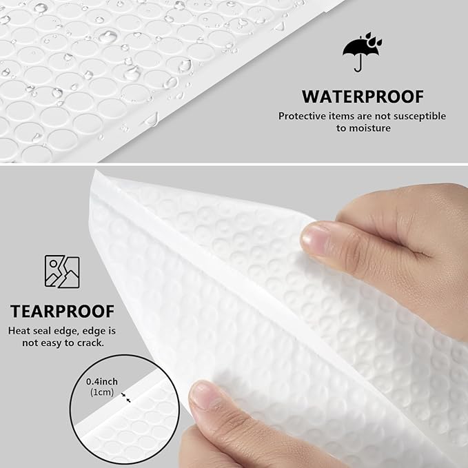 skardeco Bubble Mailers 8.5x11inch 40Pack White Bubble Mailers Self-Seal Padded Mailing Envelopes Bubble Opaque Padded Mailer for Small Businesses to Package and Mail Jewelry Cosmetics#2