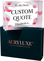 Personalized Gifts, Custom Quote Block Letter Board,Crystal-Clear Acrylic With Gift Box,17 Styles, Holiday and Christmas Gift for Mom, Dad, Girlfriend, Him or Her, Husband, Wife (4"x6", Pink Petals)