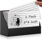 SHIQIKEJIPTY 5X8 Index Card Holder Acrylic Black Note Card Holder Index Card Stand Note Card Organizer Box Flash Card Organizer Postcard Display Rack Business Card Storage For School Library(No Card)