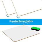 OSIMIG 12 Pack Small White Board Dry Erase, Mini Dry Erase Board 9" x12”, Double Sided Personal Whiteboards with 12 Erasers, White Boards for Students Teachers School Supplies