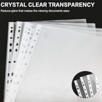 Sheet Protectors, PANDRI 700 Pack Clear Heavy Duty Plastic Page Protectors Sheet Reinforced 11-Hole Fit for 3 Ring Binder Fits Standard 8.5 x 11 Paper, 9.25 x 11.25 Top Loaded, Excluding Acid