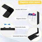AMUSIGHT Double-Sided Magnetic Whiteboard, 36" x 24" Dry Erase Board Black Aluminum Frame for Wall, White Board Dry Erase Marker Board for Kitchen, Memo, School, Home, Office