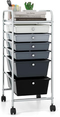 Giantex 6 Storage Drawer Cart Rolling Organizer Cart for Tools Scrapbook Paper Home Office School Multipurpose Mobile Utility Cart (Black Gradient)