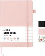 Thboxes 160 Pages Lined Journal Notebook, 5.71" X 8.27" Writing & Journaling Hardcover Executive Notebooks for Student Worker Women Men Notepads Journals for Writing Travel & Organization, Pink