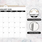 Calendar 2026 - Wall Calendar 2026 Runs from January 2026 to December 2026, 12 Months Calendar with Thick Paper for Planning at Home or Office, 8.5 x 11 Inch, Black