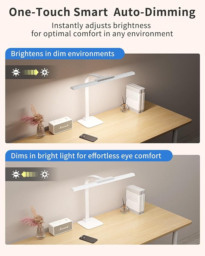 SEOUFRDZ LED Desk Lamp with Base, 24W Brightness Touch Control Desk Light for Home Office, Eye-Caring Tall Adjustable Architect Lights for Reading, Drawing, Crafts, Gaming, Workbench, Study