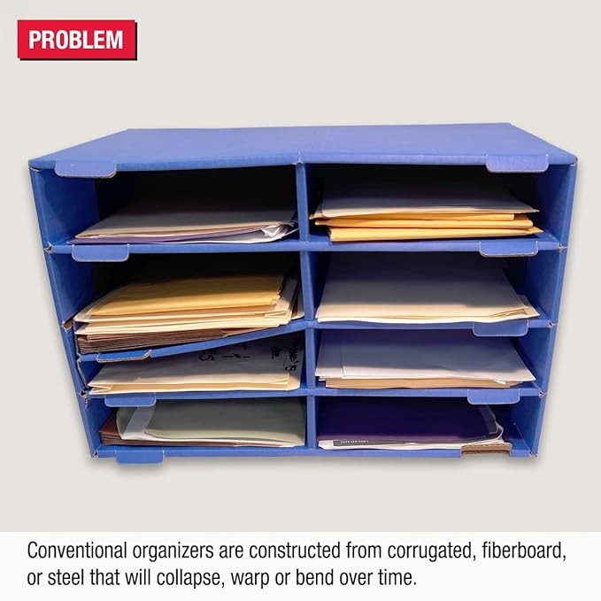 Ultimate Office TierDrop Literature Organizer/Forms Mailroom Classroom Sorter, 10-Compartments with Optional Add-On Tiers for Easy Expansion, Gray w/Black…