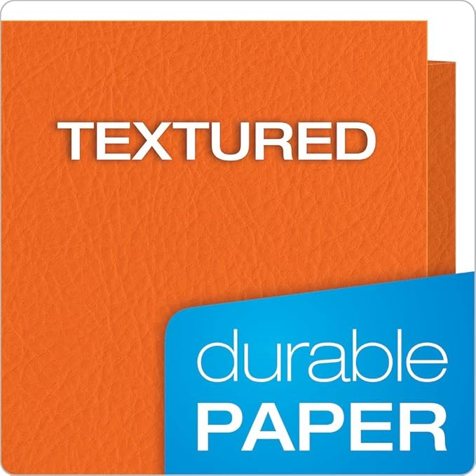 Oxford Twin-Pocket Folders, Textured Paper, Letter Size, Orange, Holds 100 Sheets, Box of 25 (57510EE)