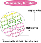 STARLIBOO Removable Freezer Labels,1x2 Inch Color Coding Removable Labels for Food Containers, Removable Label, Freezer Label to Write on/Waterproof (8 Colors,360 Pcs)